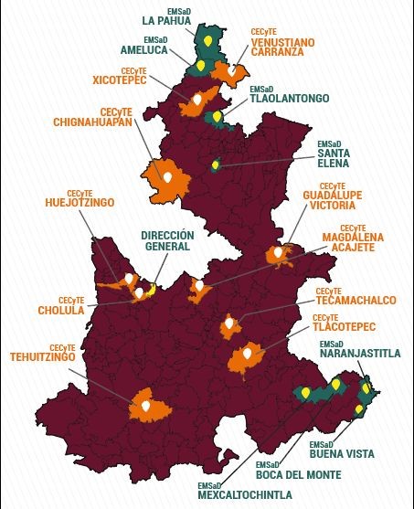 Mapa de Planteles